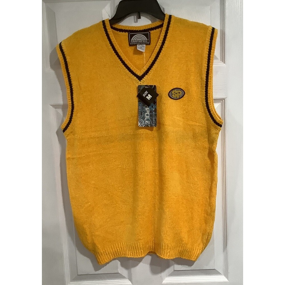 VntgSouthpole Men's Sweater Vest M Knit V-Neck Preppy Streetwear